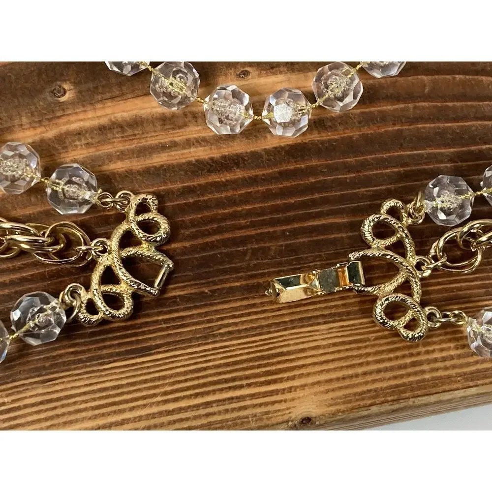 Vintage 1976 SARAH COVENTRY Golden Ice 3 Strand Necklace Lucite Bubble Beads